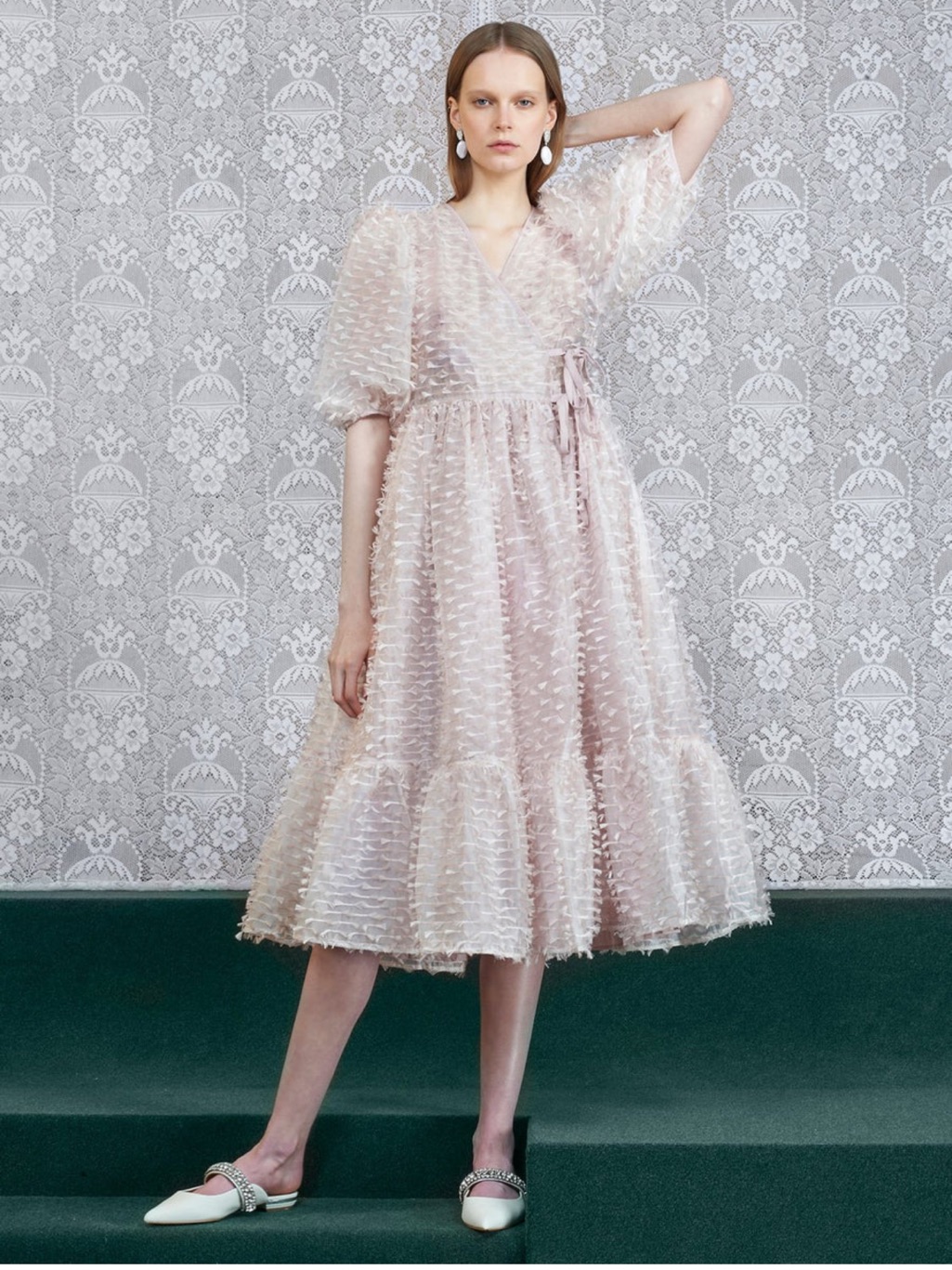 Dream Sister Jane Fuss And Feathers Midi Wrap Dress Nwt